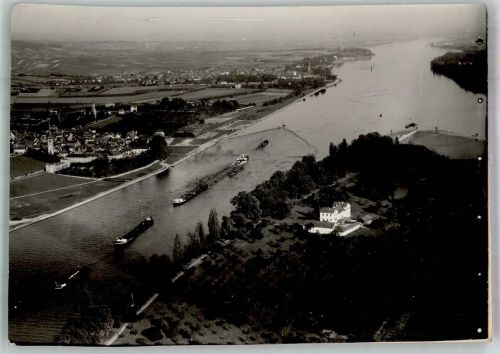 65343 W6228 Erbach , Rheingau 1932 FOTO KEINE AK Fliegeraufnahme Original aufmontierte Verlagsmusterkarte