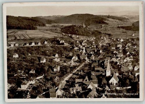 73547 W7073 Lorch , Württ 1931 FOTO KEINE AK Fliegeraufnahme Original aufmontierte Verlagsmusterkarte