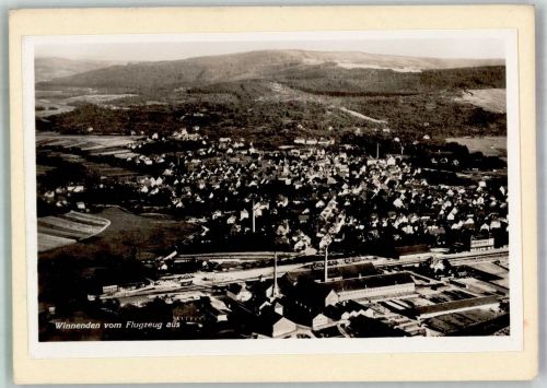 71364 W7057 Winnenden , Württ 1935 FOTO KEINE AK Fliegeraufnahme Original aufmontierte Verlagsmusterkarte