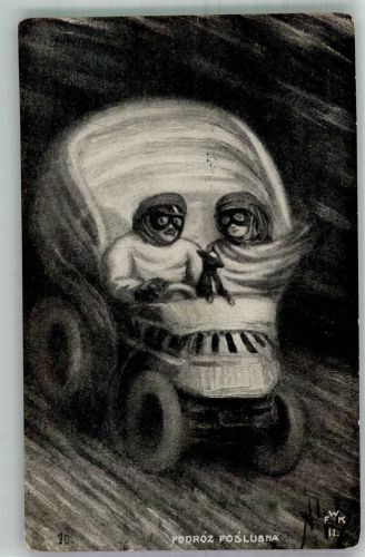 Auto als Totenkopf Metamorphose 1925