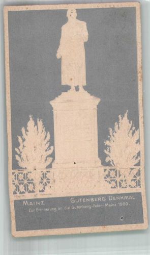 W6500 Mainz a Rhein Denkmal Gutenberg 1900 Prägedruck