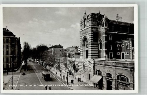 Rijeka Fiume Foto AK Straßenbahn Viale delle Camicie Nere