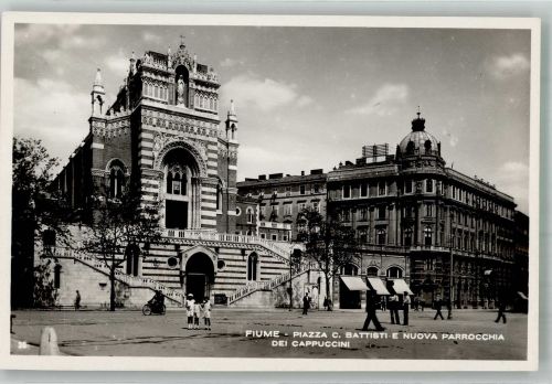 Rijeka Fiume Foto AK Piazza C. Battisti e Nuova Parracchia dei Cappucchini Kirche