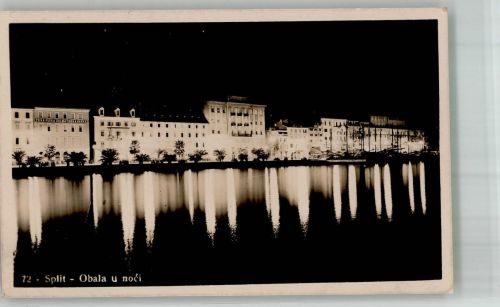 Split Spalato Foto AK Nacht Hafen