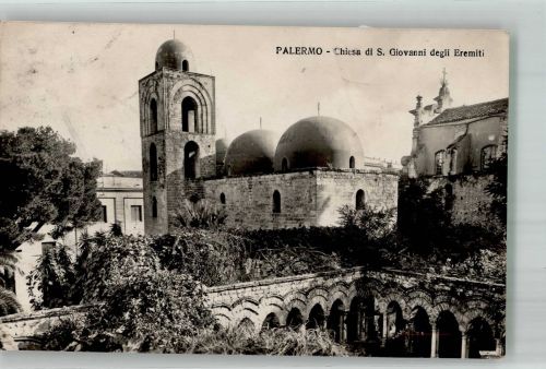 90100 Palermo 1927 Foto AK Kirche S,Chiavanni degli Eremiti