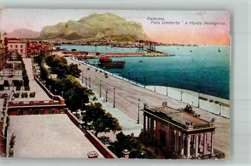 90100 Palermo 1928 Foto AK Foro Umberto Monte Pellegrino