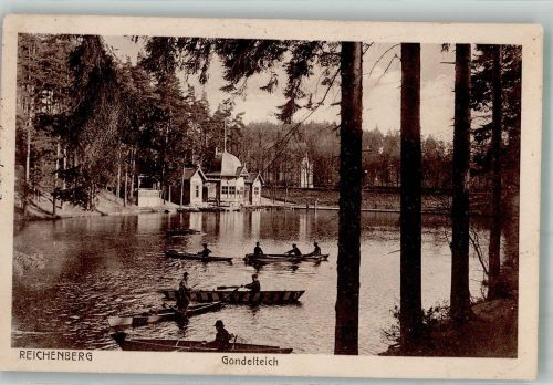 Liberec Reichenberg i. Böhmen Foto AK Gondelteich