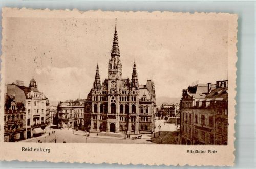 Liberec Reichenberg i. Böhmen 1924 Foto AK Rathaus Altstädter Platz