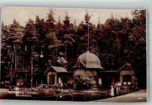 Liberec Reichenberg i. Böhmen 1942 Foto AK Gondelteich