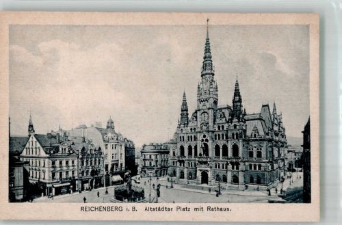 Liberec Reichenberg i. Böhmen Foto AK Rathaus Altstädter Platz