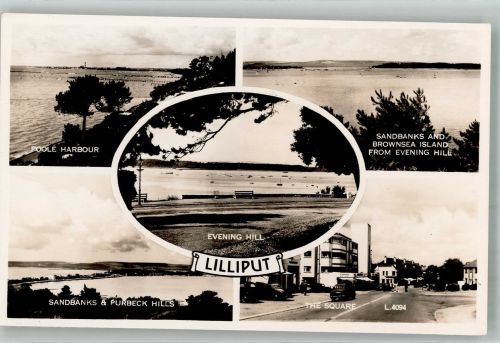 Bournemouth Foto AK Lilliput Dorset Schwimmbad Strand The Square Sandbanks