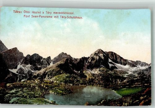 Zakopane Folienkarte / Lackkarte Fünf Seen Panorama mit Tery Schutzhaus