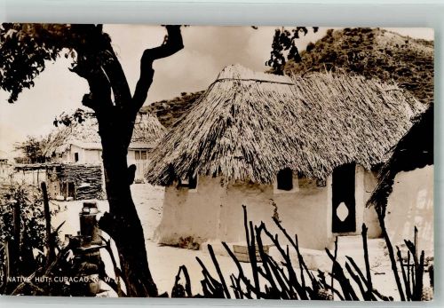 Willemstad 1952 Foto AK Curacoa Dorf Native Hut