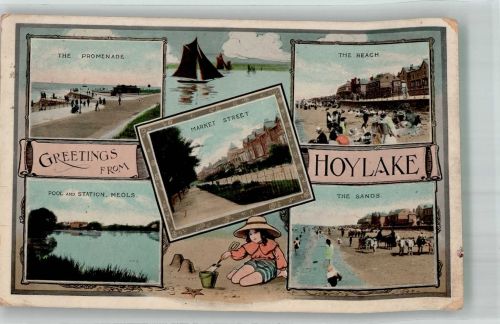 Birkenhead Foto AK Hoylake Schwimmbad Strand Market Street Promenade