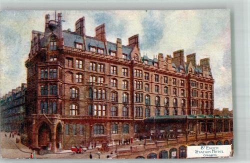 Glasgow 1909 Foto AK Station Hotel St. Enoch