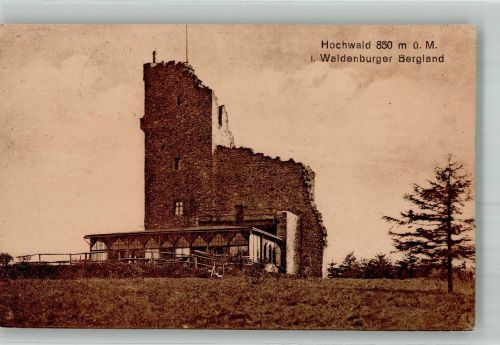 Waldenburg Walbrzych 1922 Foto AK Gasthaus Burg Ruine Hochwald