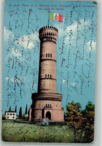 84030 Battaglia 1909 Foto AK Aussichtsturm La gran Torre di S.Martino