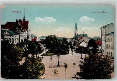 Opava Troppau 1912 Foto AK Franz Josef Platz