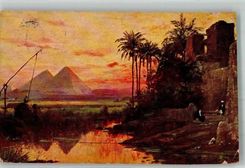 Gizeh Giza 1907 Foto AK Pyramiden