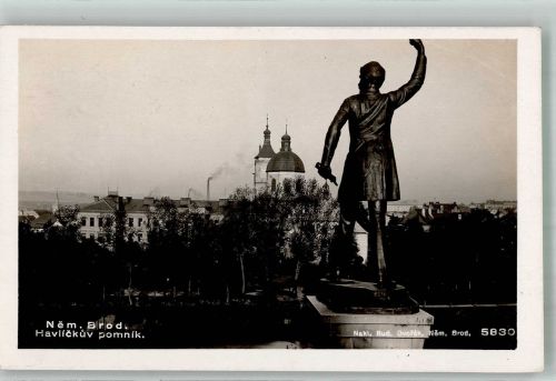Havlickuv Brod Deutsch-Brod Foto AK Denkmal Havlicka