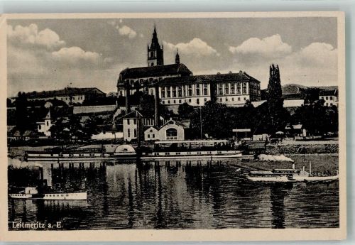 Litomerice Leitmeritz 1944 Foto AK Raddampfer Elbe