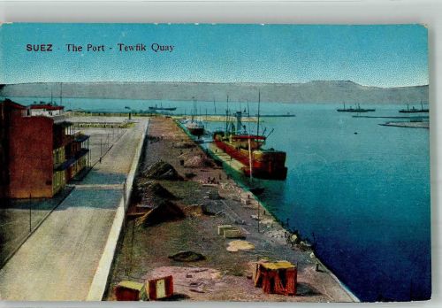 Suez Foto AK Hafen Tewfik Quay