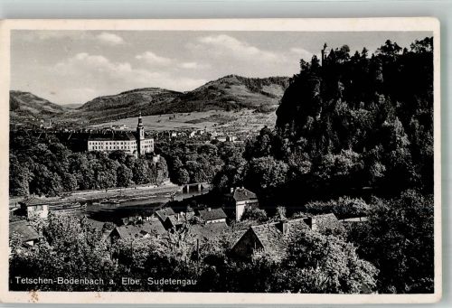 Decin Tetschen-Bodenbach Foto AK WK II Reichsschutzbund Stempel rückseiitig