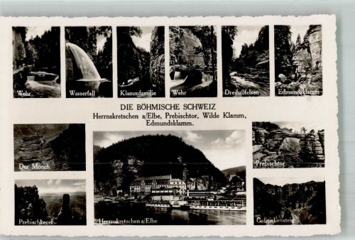 Hrensko Herrnskretschen 1936 Foto AK Böhmische Schweiz
