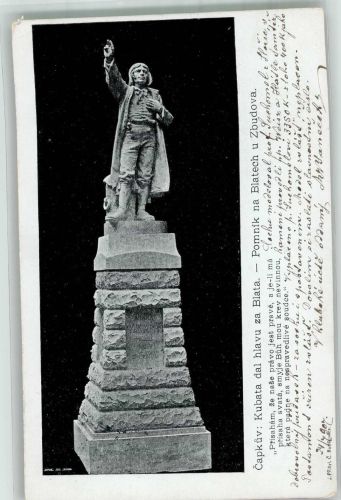 Zlin Gottwaldov 1907 Foto AK Denkmal Pomnik na Blatech u Zbudova