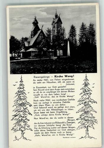 Brückenberg Karpacz Gorny Foto AK Kirche Wang