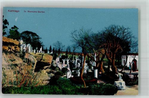 Karthago Carthage 1916 Foto AK Museums Garten WK I