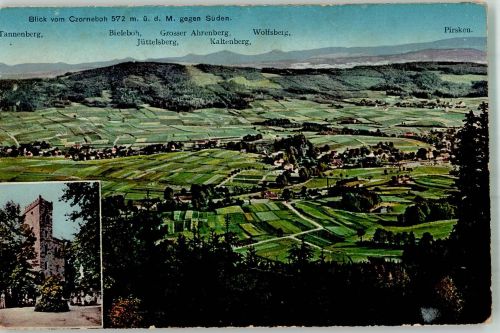 02733 O8704 Cunewalde Foto AK Feldpost WK I Blick vom Czorneboh