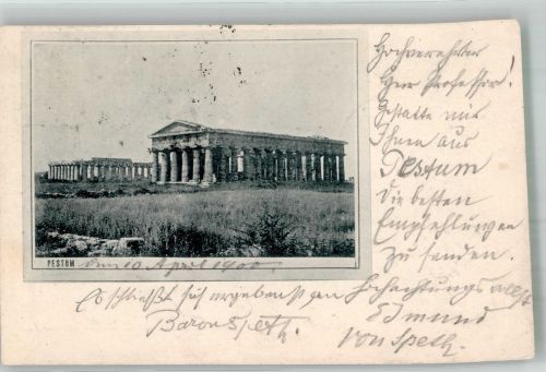 84100 Salerno Foto AK Paestum Ruinenstätte
