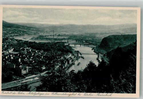 Decin Tetschen-Bodenbach Foto AK Elbsandsteingebirge