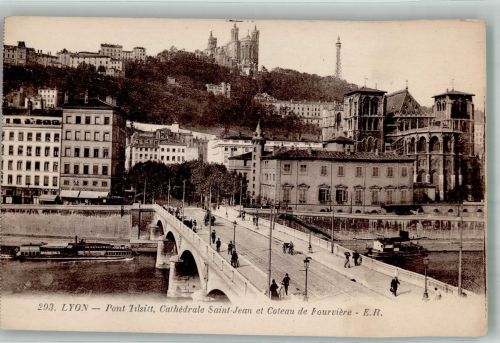 69000 Lyon Foto AK Pont Tilsitt Kirche Saint Jean et Coteau de Fourviere
