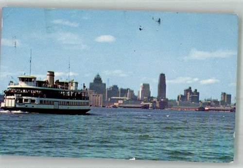 Toronto 1957 Foto AK Fähre Island Ferry and the Toronto Skyline Luftpost