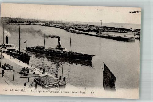 76600 Le Havre 1947 Foto AK Dampfschiff L´Augustin-Normand Hafen