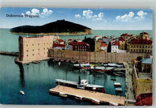 Dubrovnik Ragusa Foto AK Hafen