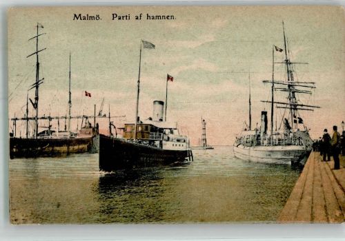 Malmö 1909 Foto AK Hafen
