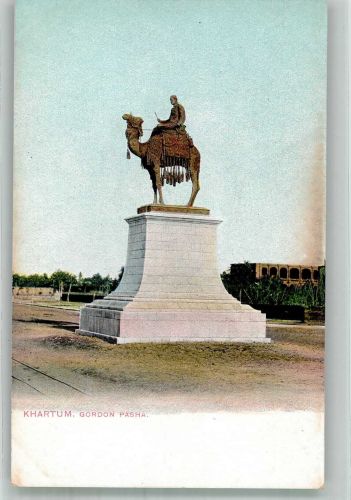 Khartum Khartoum Foto AK Denkmal Gordon Pasha auf einem Kamel