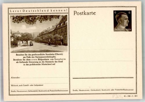 68700 Cernay Sennheim Ganzsache Elsass