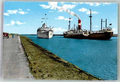 Suez Foto AK Suez Kanal Dampfschiff