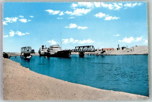 Suez Foto AK Suez Kanal Ferdane Bridge