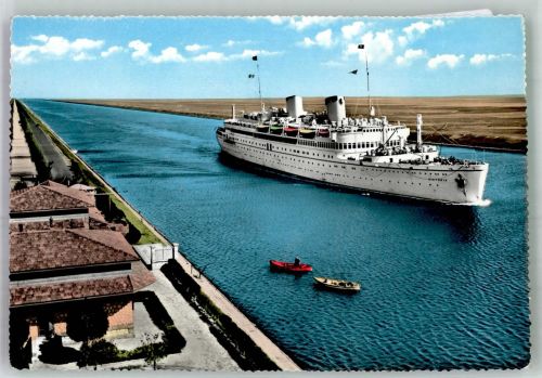 Suez Foto AK Suez Kanal Dampfschiff