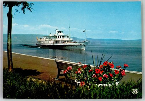 74500 Evian-les-Bains Foto AK Promenade Vevey Dampfschiff
