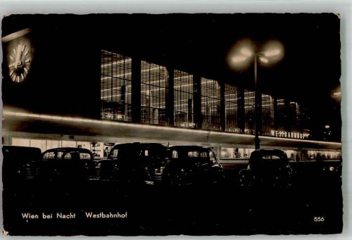 1150 Wien 15. Bezirk, Rudolfsheim-Fünfhaus Foto AK West- Bahnhof bei Nacht