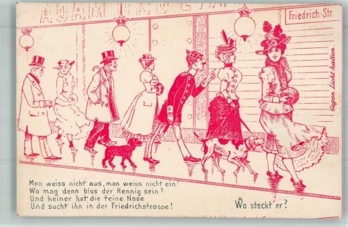 W1000 Berlin Mitte Gegen Licht halten Friedrichstraße Polizei Frauen Pudel Pointer Rätsel Gebrauchsspuren