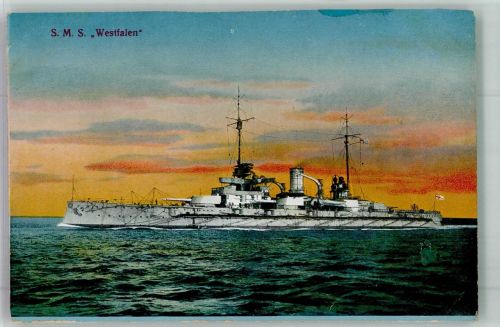 S.M.S. Westfalen Drednought Schlachtschiff beschnitten Marine Gebrauchsspuren