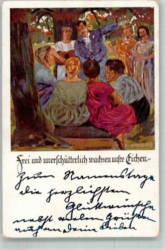 sign. Amtsberg Frei u. unerschütterlich Deutsche Turnerschaft Nr. 16 Turnen Künstlerkarte