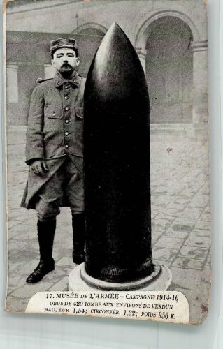 Granate 956 kg fiel bei Verdun nieder Feldzug 1914/16 Waffe